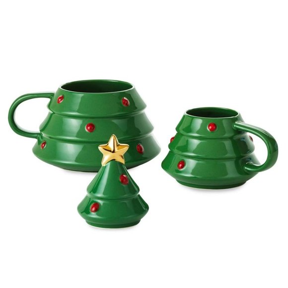 Hallmark Set of 2 Christmas Tree Stacking Mugs - Picture 6 of 6